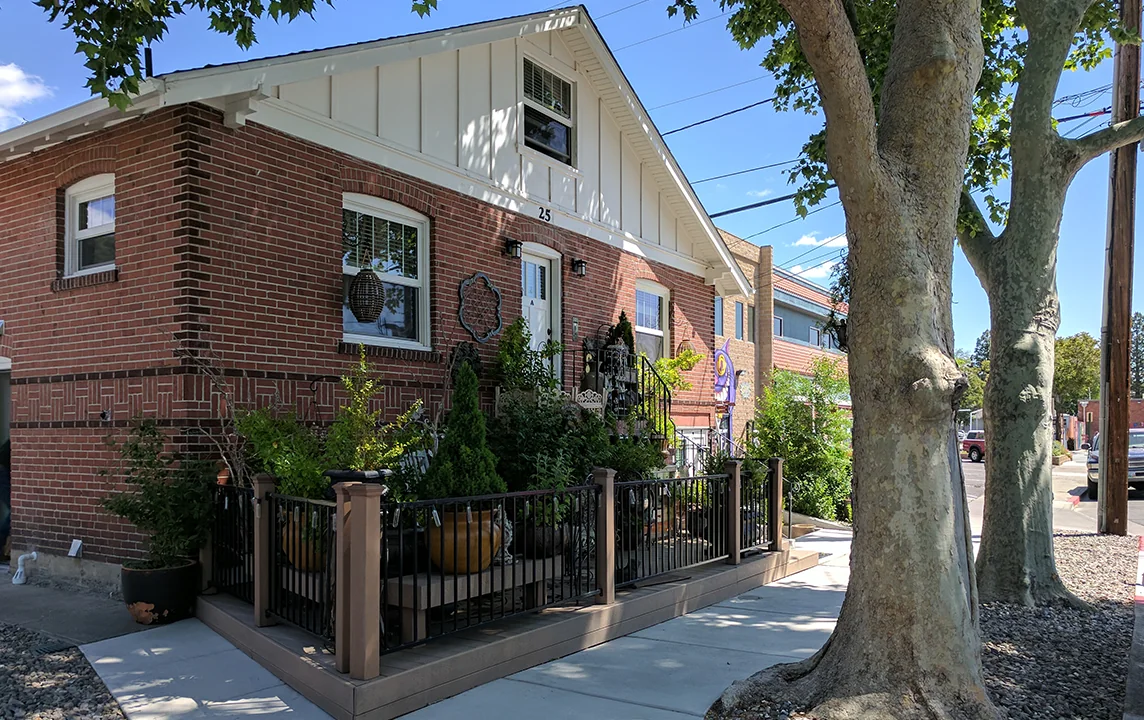 The brick exterior of our 25 Martin Street property in Midtown Reno